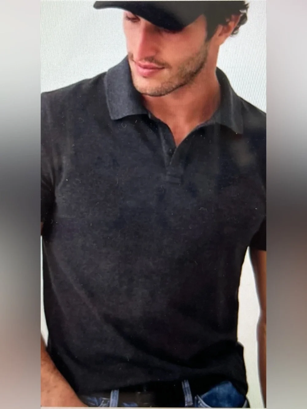 Banana Republic Premium 100% Cotton Polo - Dark Charcoal Gray - Men's XL